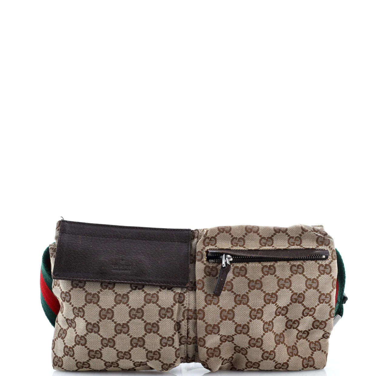 Vintage Double Belt Bag GG Canvas with Leather Small - Deep Luxury