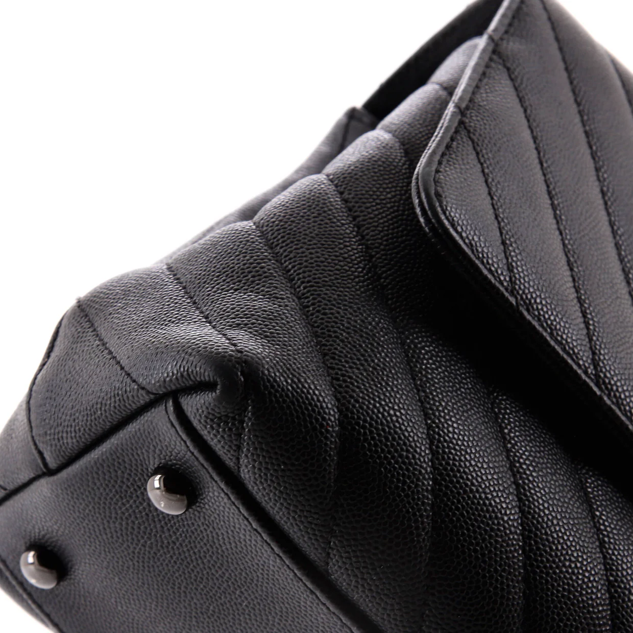 So Black Coco Top Handle Bag Chevron Caviar Small - Deep Luxury