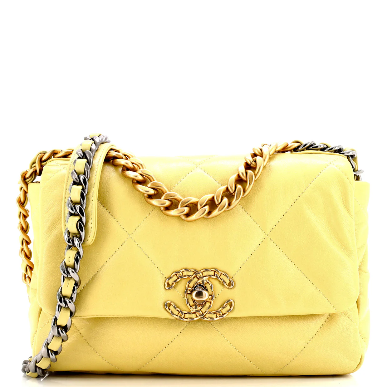 19 Flap Bag Quilted Leather Medium - Deep Luxury