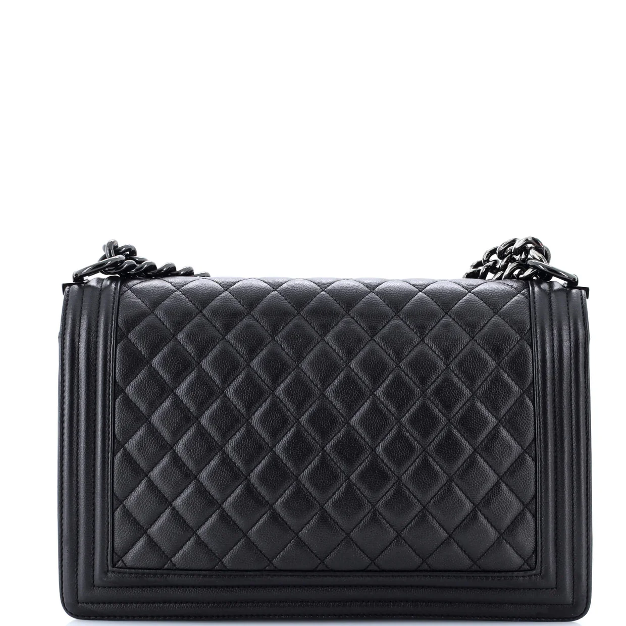 So Black Boy Flap Bag Quilted Caviar New Medium - Deep Luxury