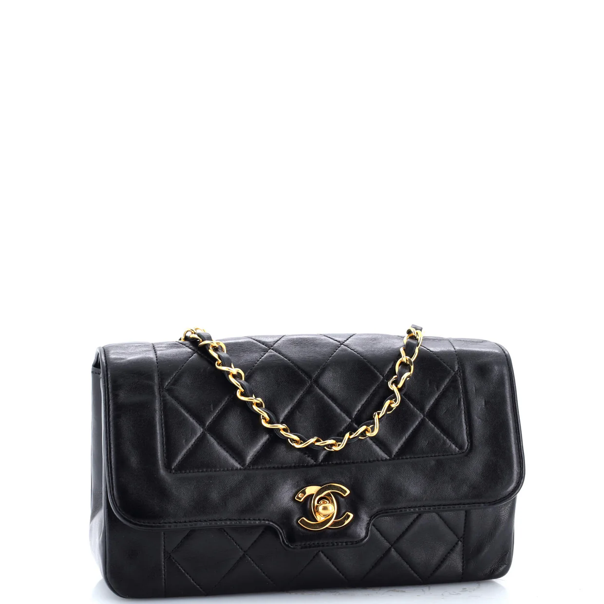 Vintage CC Chain Flap Bag Quilted Lambskin Small - Deep Luxury