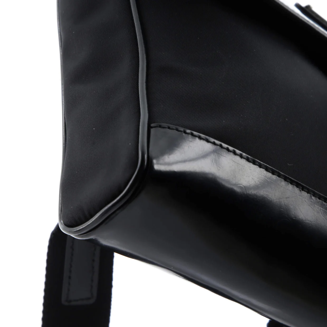 Buckle Flap Crossbody Bag Re-Nylon and Leather Small - Deep Luxury