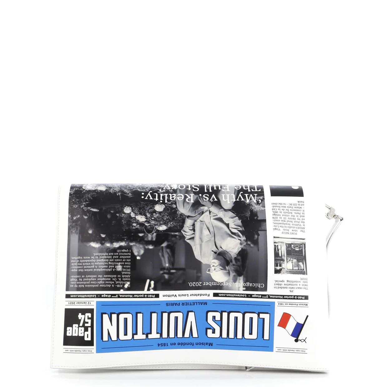 Newspaper Pouch Printed Leather - Deep Luxury