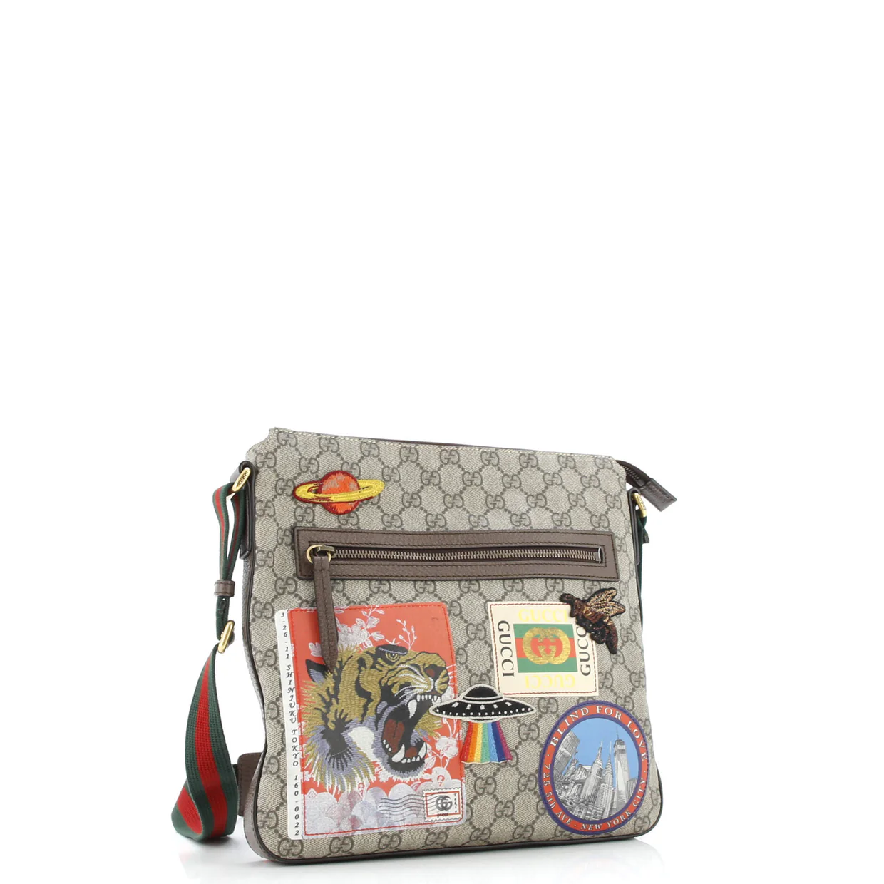 Courrier Zip Messenger GG Coated Canvas with Applique Medium - Deep Luxury