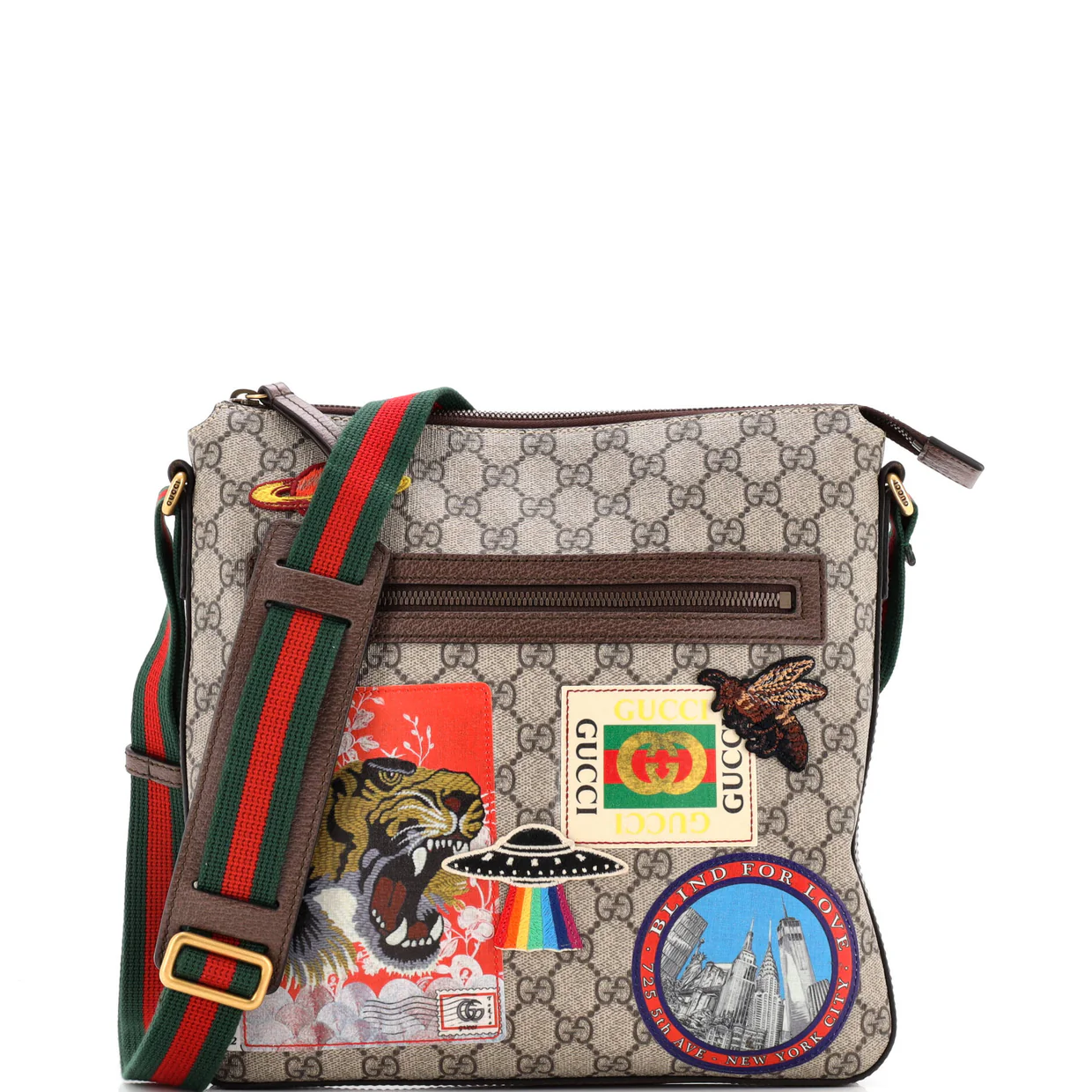 Courrier Zip Messenger GG Coated Canvas with Applique Medium - Deep Luxury