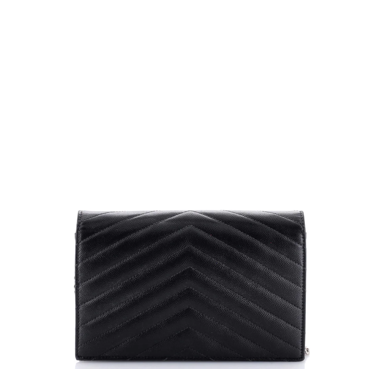 Classic Monogram Wallet on Chain Matelasse Chevron Leather Small - Deep Luxury