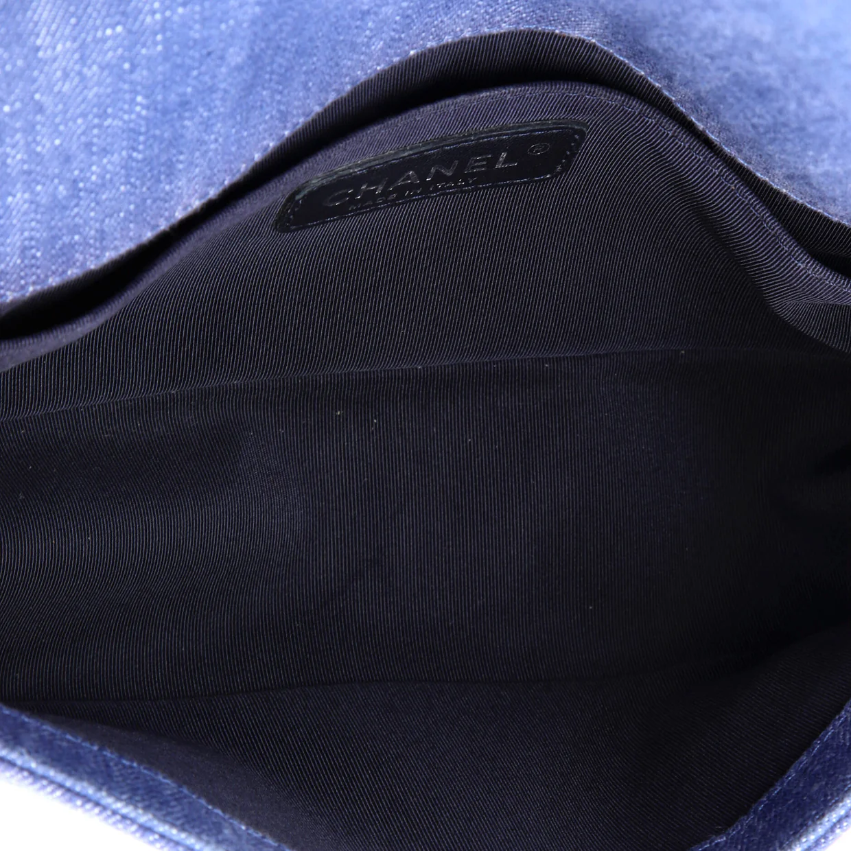 Boy Flap Bag Chevron Denim Old Medium - Deep Luxury