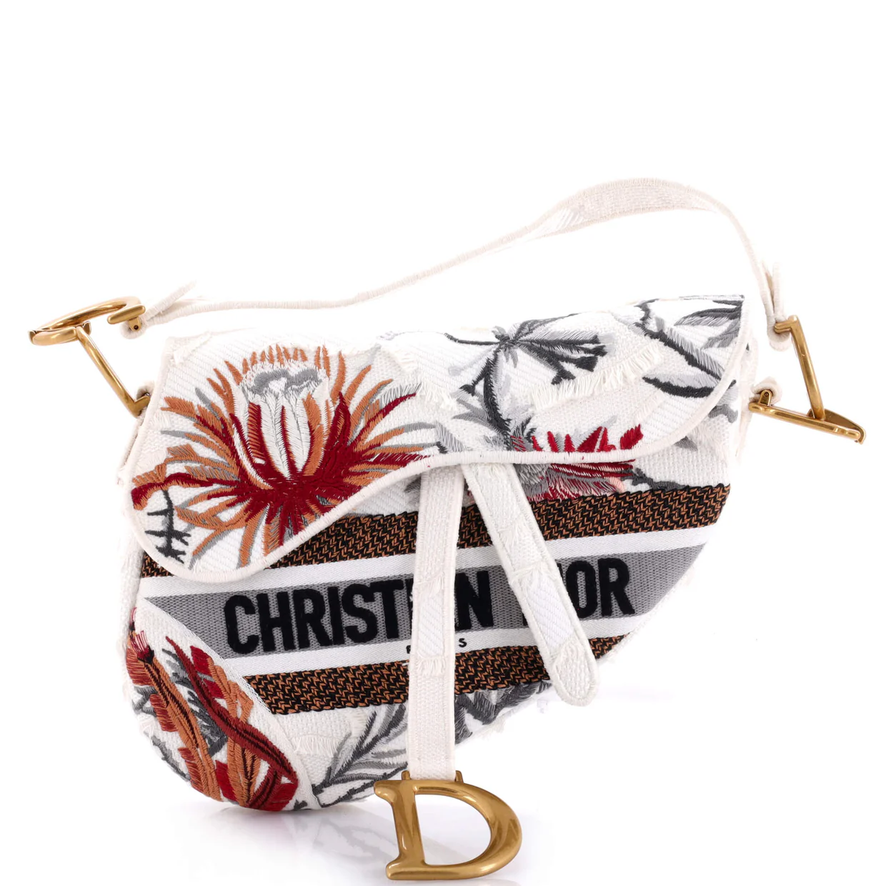 Saddle Bag Logo Embroidered Canvas Medium - Deep Luxury