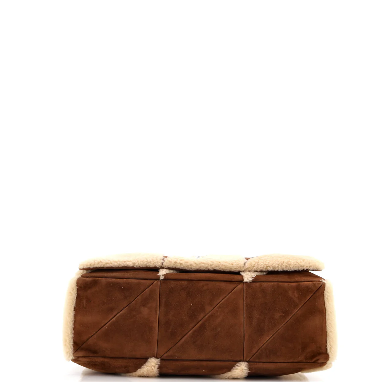Jamie Flap Bag Quilted Suede and Shearling Large - Deep Luxury