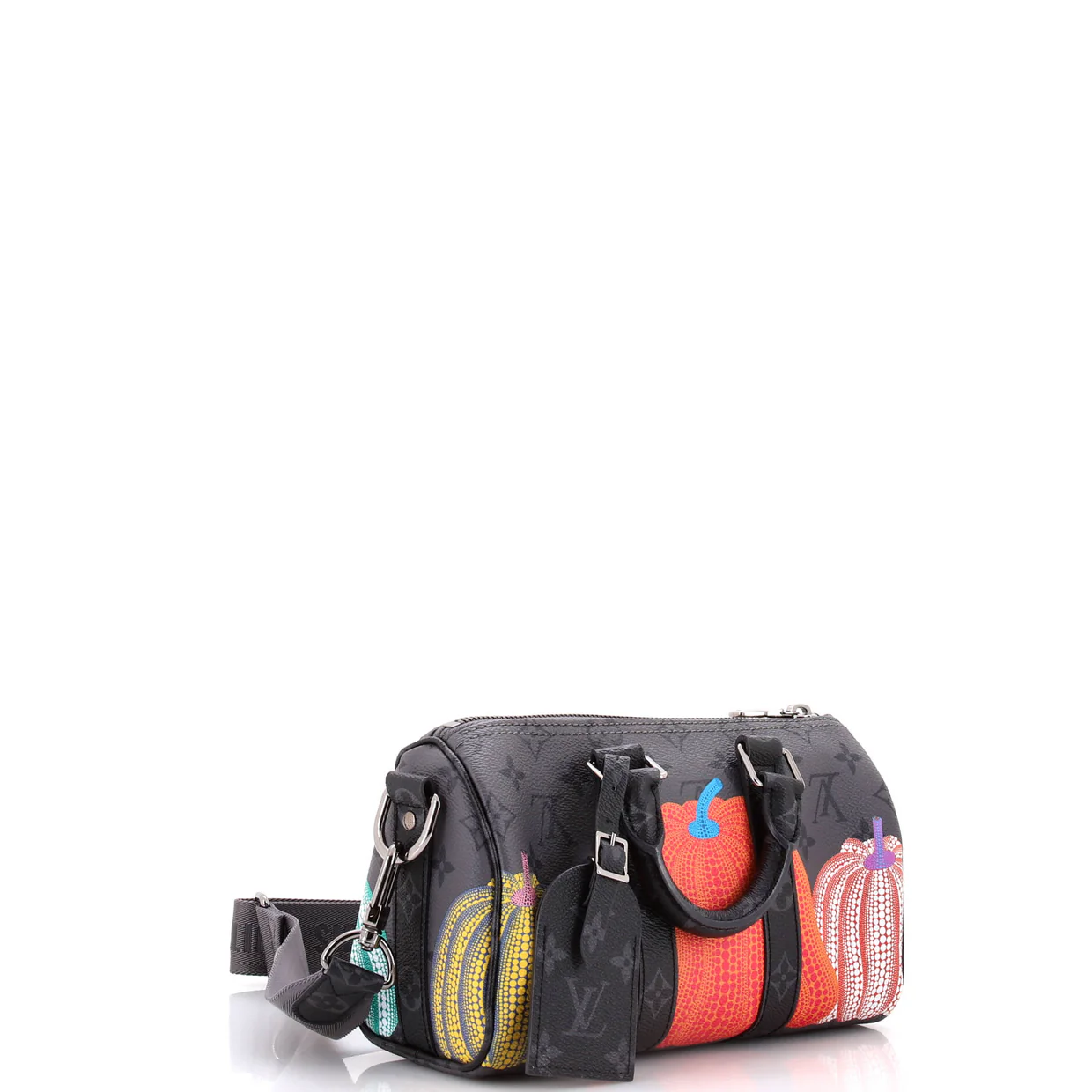 Keepall Bandouliere Bag Yayoi Kusama Pumpkins Reverse Monogram Eclipse Canvas 25 - Deep Luxury