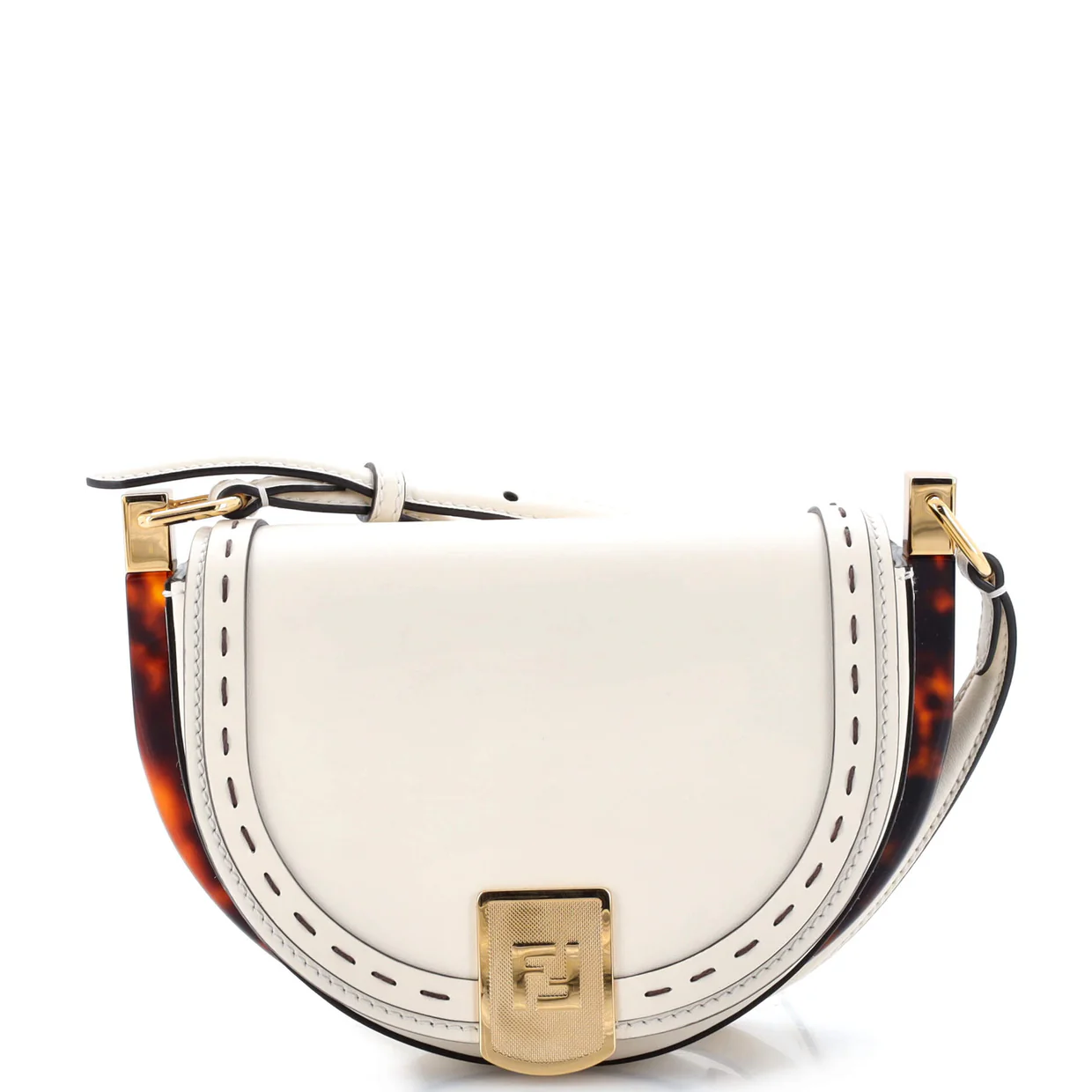 Moonlight Flap Bag Leather with Plexiglass Detail - Deep Luxury