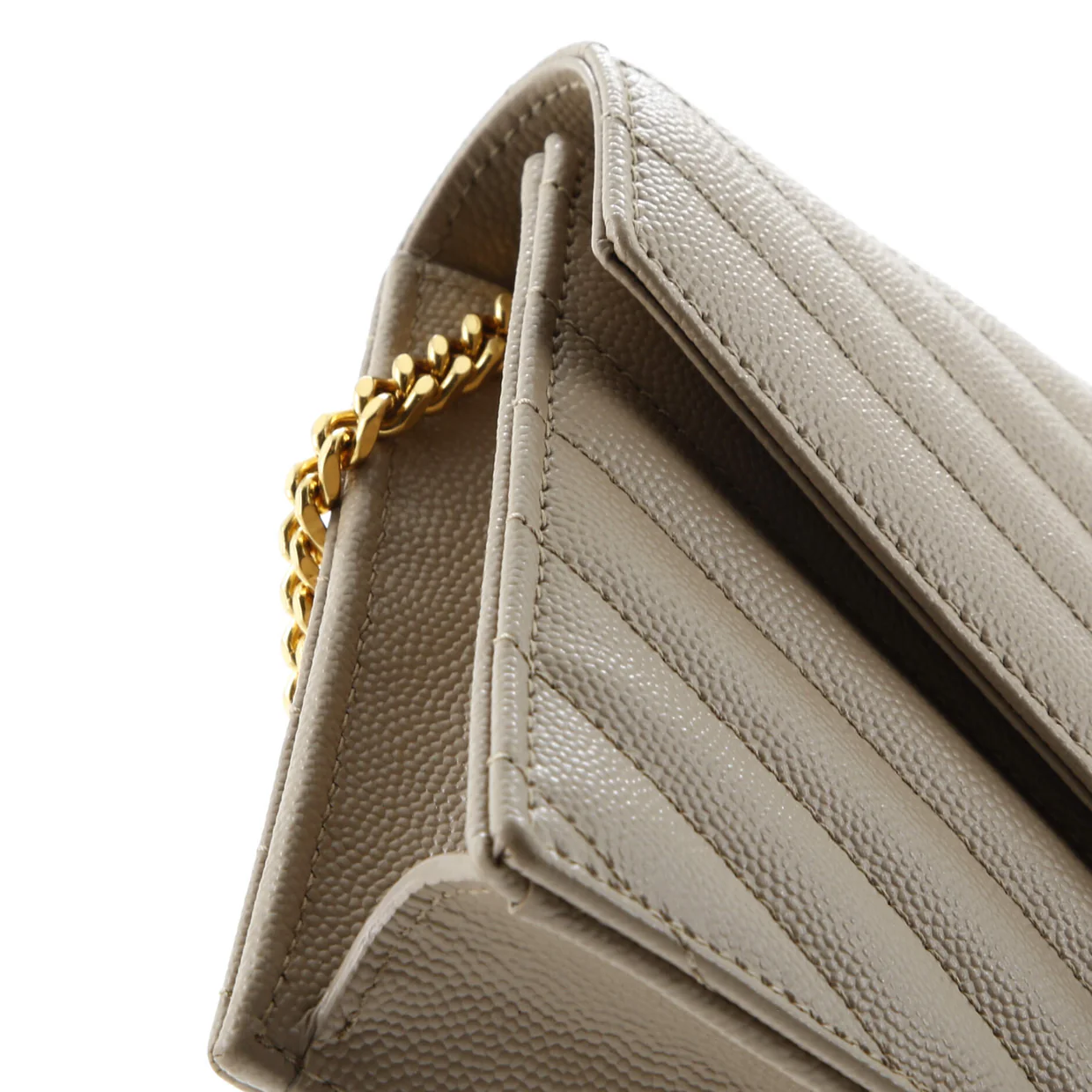 Classic Monogram Wallet on Chain Matelasse Chevron Leather Small - Deep Luxury