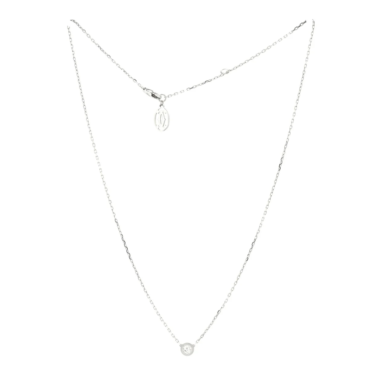 Cartier D'Amour Pendant Necklace 18K White Gold with Diamond Large - Deep Luxury