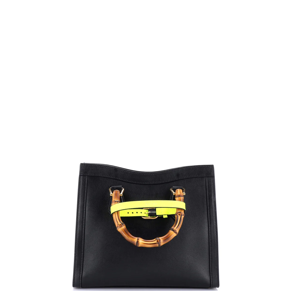 Diana NM Bamboo Handle Tote Leather Small - Deep Luxury