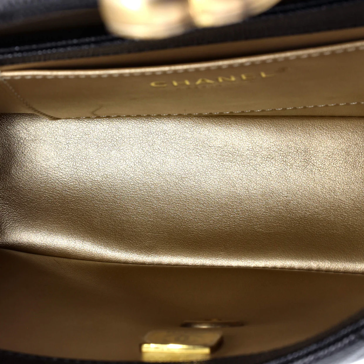 Carry Me Top Handle Flap Bag Quilted Caviar Small - Deep Luxury