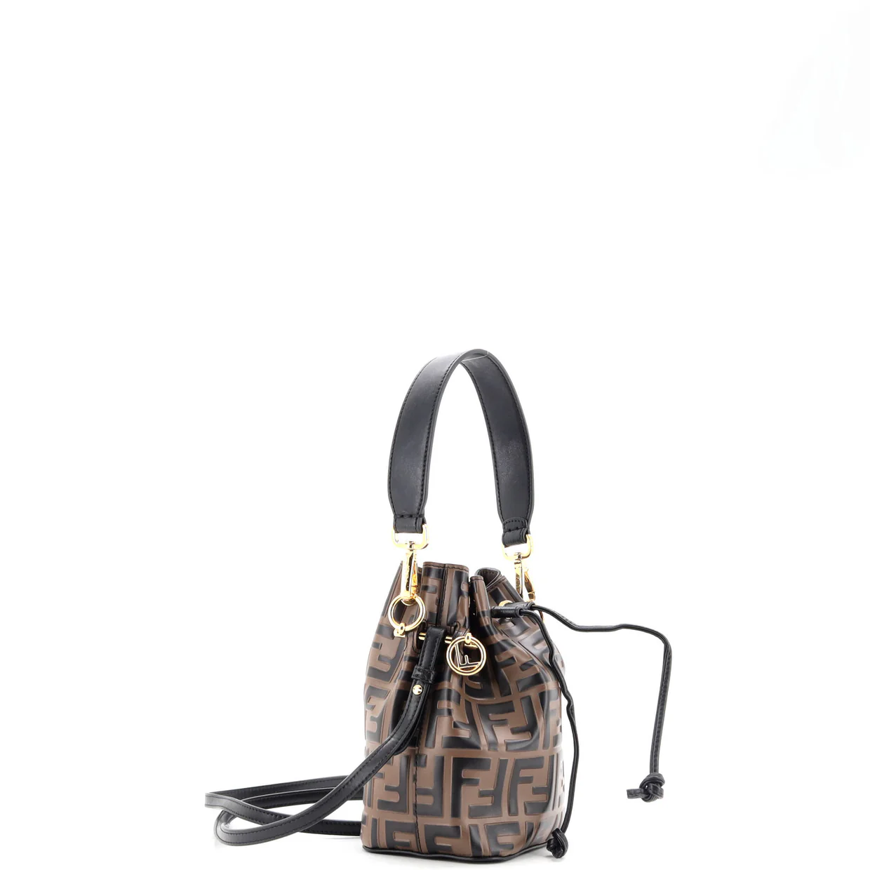 Mon Tresor Bucket Bag Zucca Embossed Leather Mini - Deep Luxury