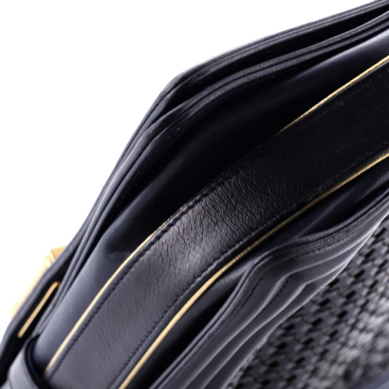 Boy Flap Bag Braided Sheepskin Large - Deep Luxury