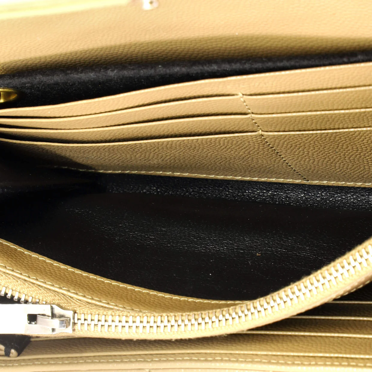 Classic Monogram Short Chain Wallet Matelasse Chevron Leather Long - Deep Luxury