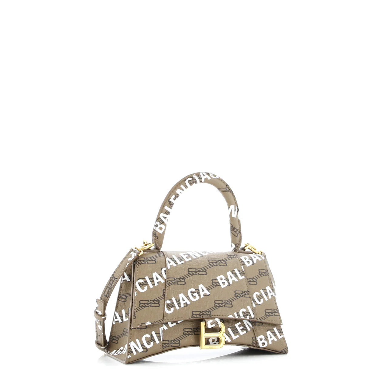 Hourglass Top Handle Bag Monogram Coated Canvas Small - Deep Luxury