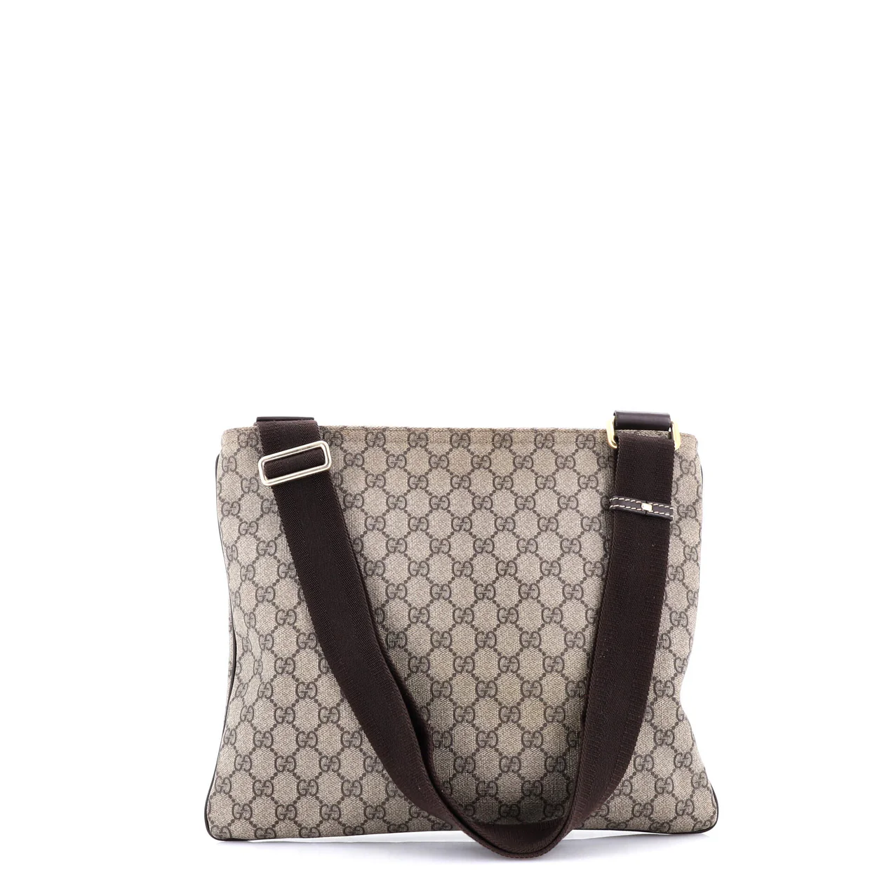 Zip Top Messenger Bag GG Coated Canvas Large - Deep Luxury
