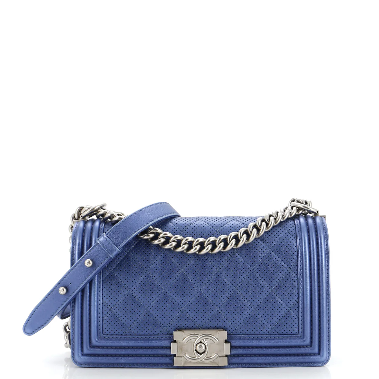 Boy Flap Bag Quilted Perforated Lambskin Old Medium - Deep Luxury