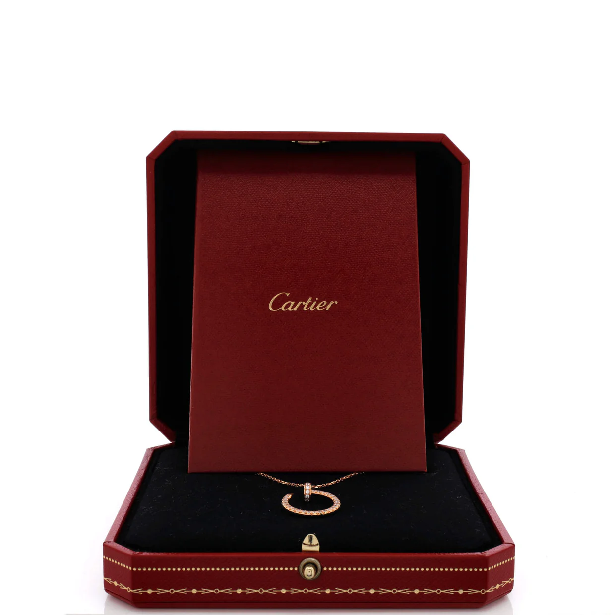 Juste un Clou Pendant Necklace 18K Rose Gold and Pave Diamonds - Deep Luxury