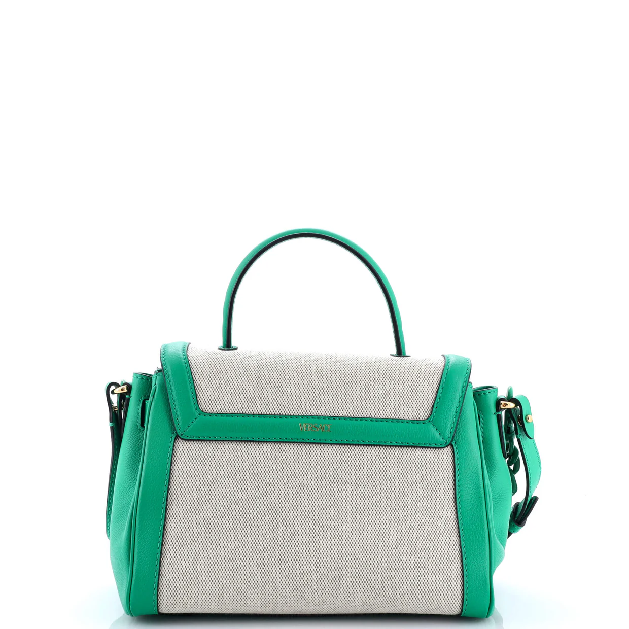 La Medusa Top Handle Bag Leather with Canvas Medium - Deep Luxury