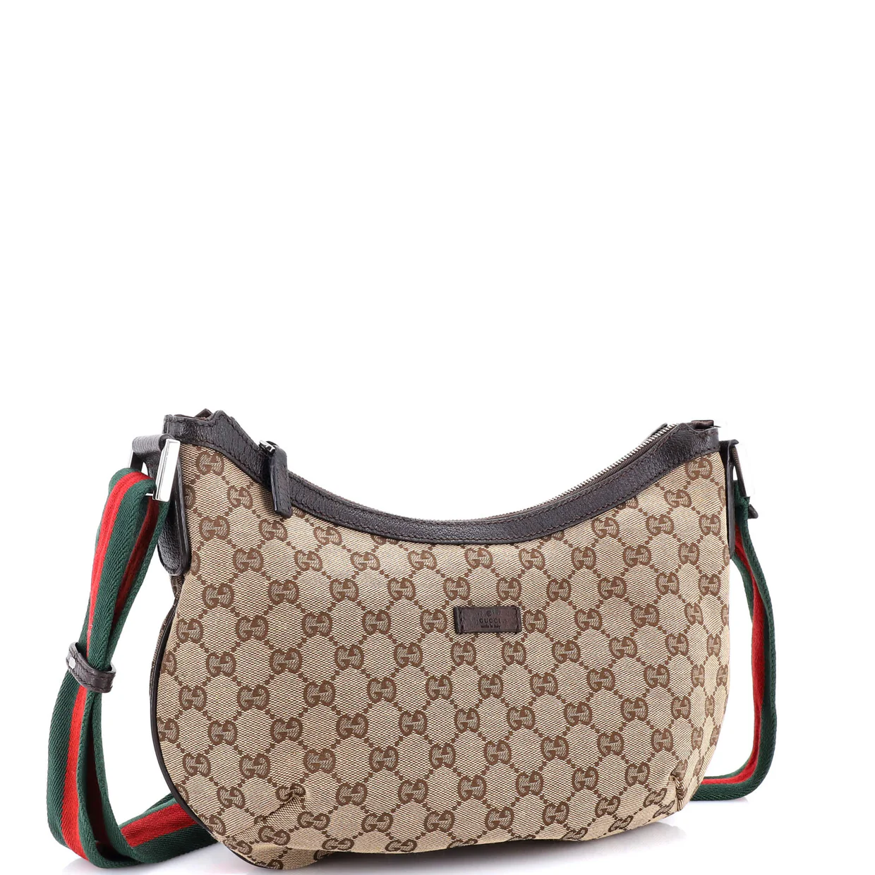 Saddle Zip Messenger Bag GG Canvas with Leather Medium - Deep Luxury