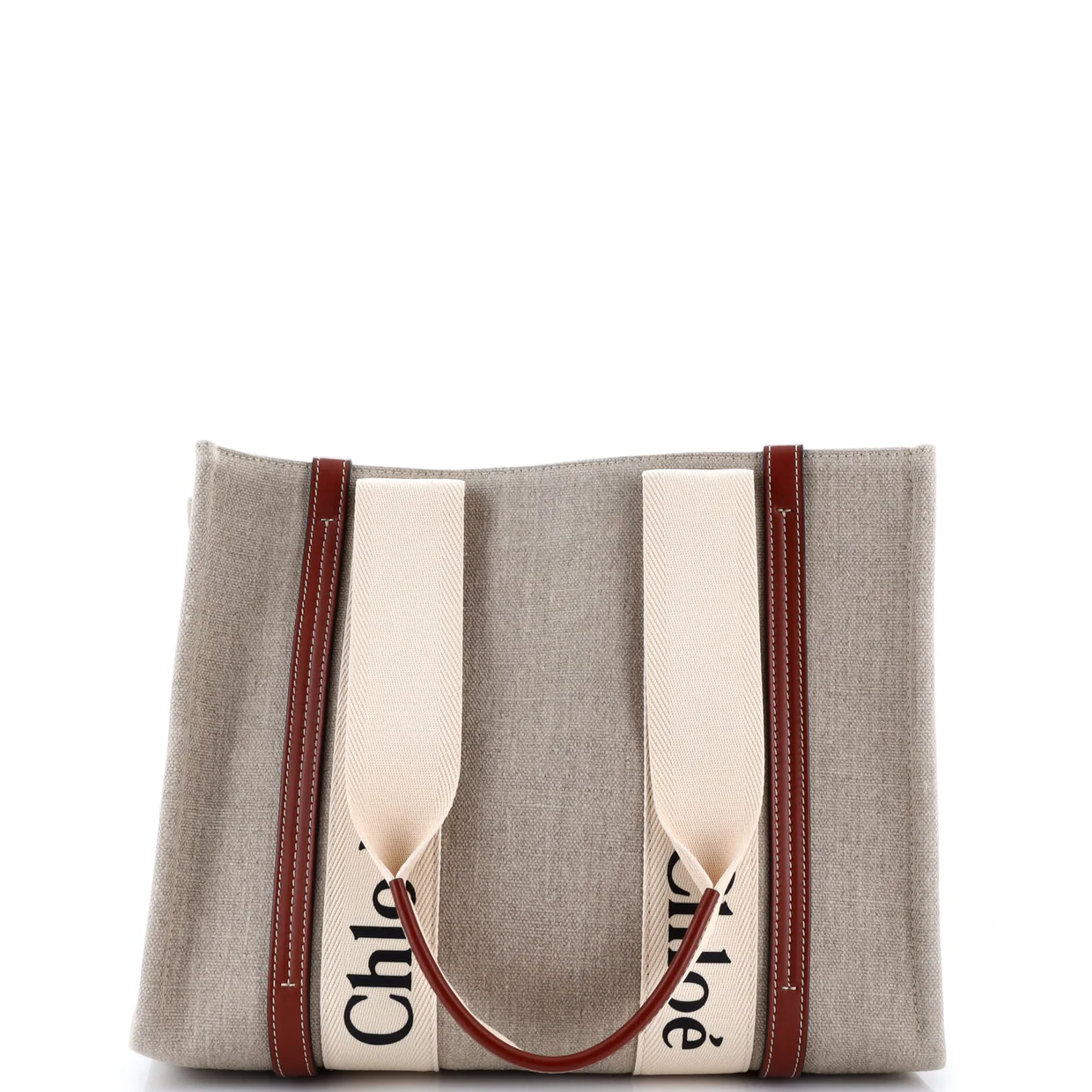 Woody Tote Canvas with Leather Medium - Deep Luxury