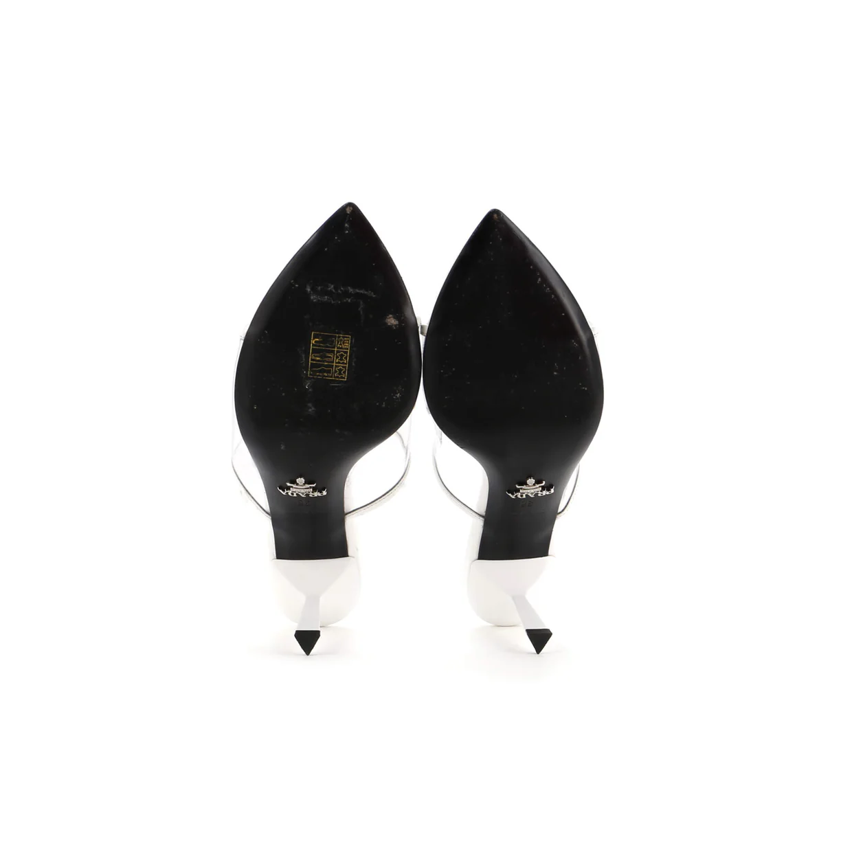 Women's Logo Heeled Sandals PVC with Leather - Deep Luxury