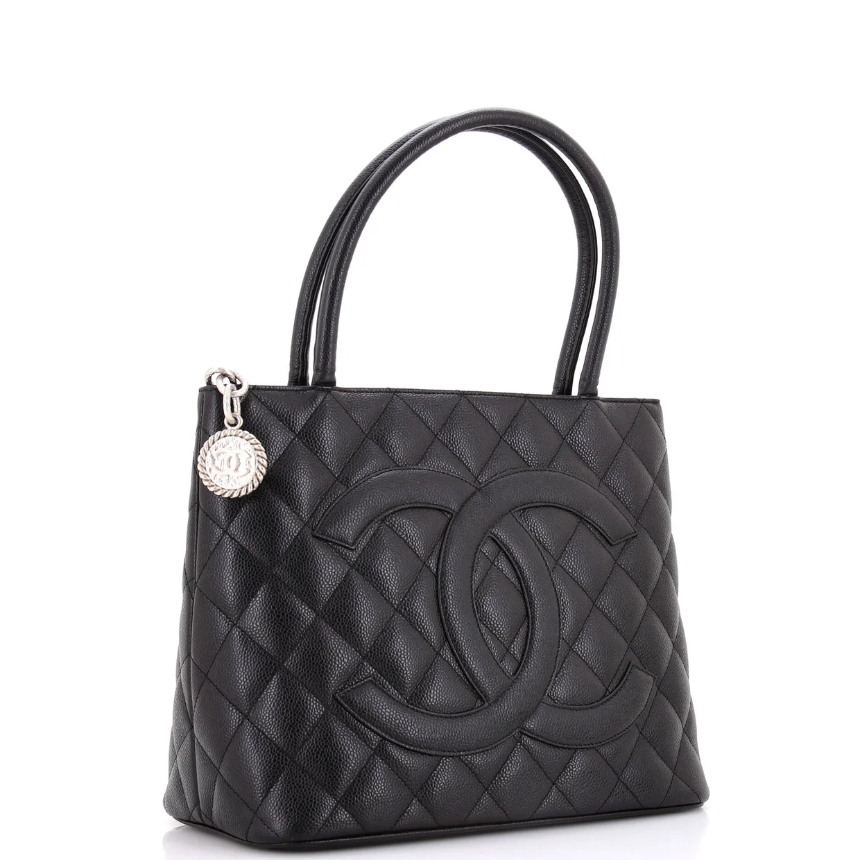 Medallion Tote Quilted Caviar - Deep Luxury