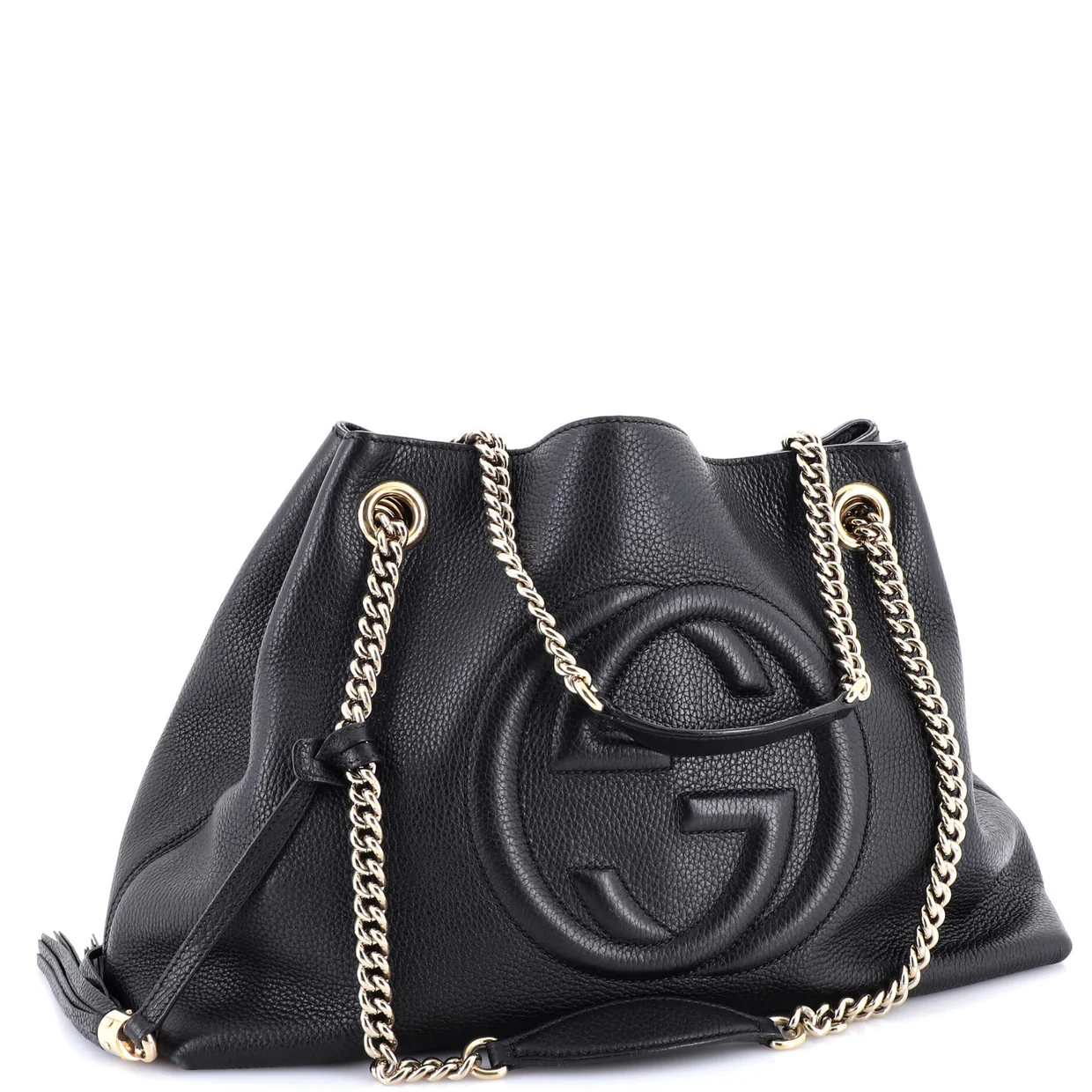 Soho Chain Strap Shoulder Bag Leather Medium - Deep Luxury