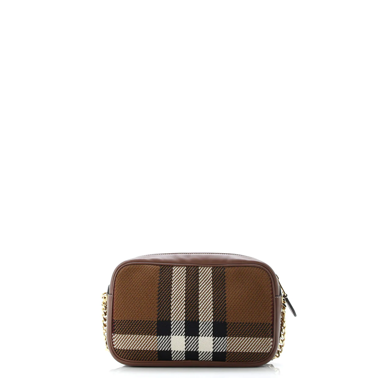 Lola Camera Bag House Check Canvas and Leather Small - Deep Luxury