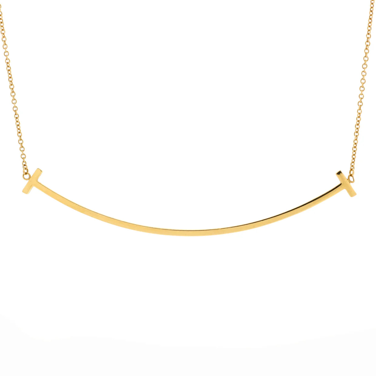 T Smile Pendant Necklace 18K Yellow Gold Large - Deep Luxury