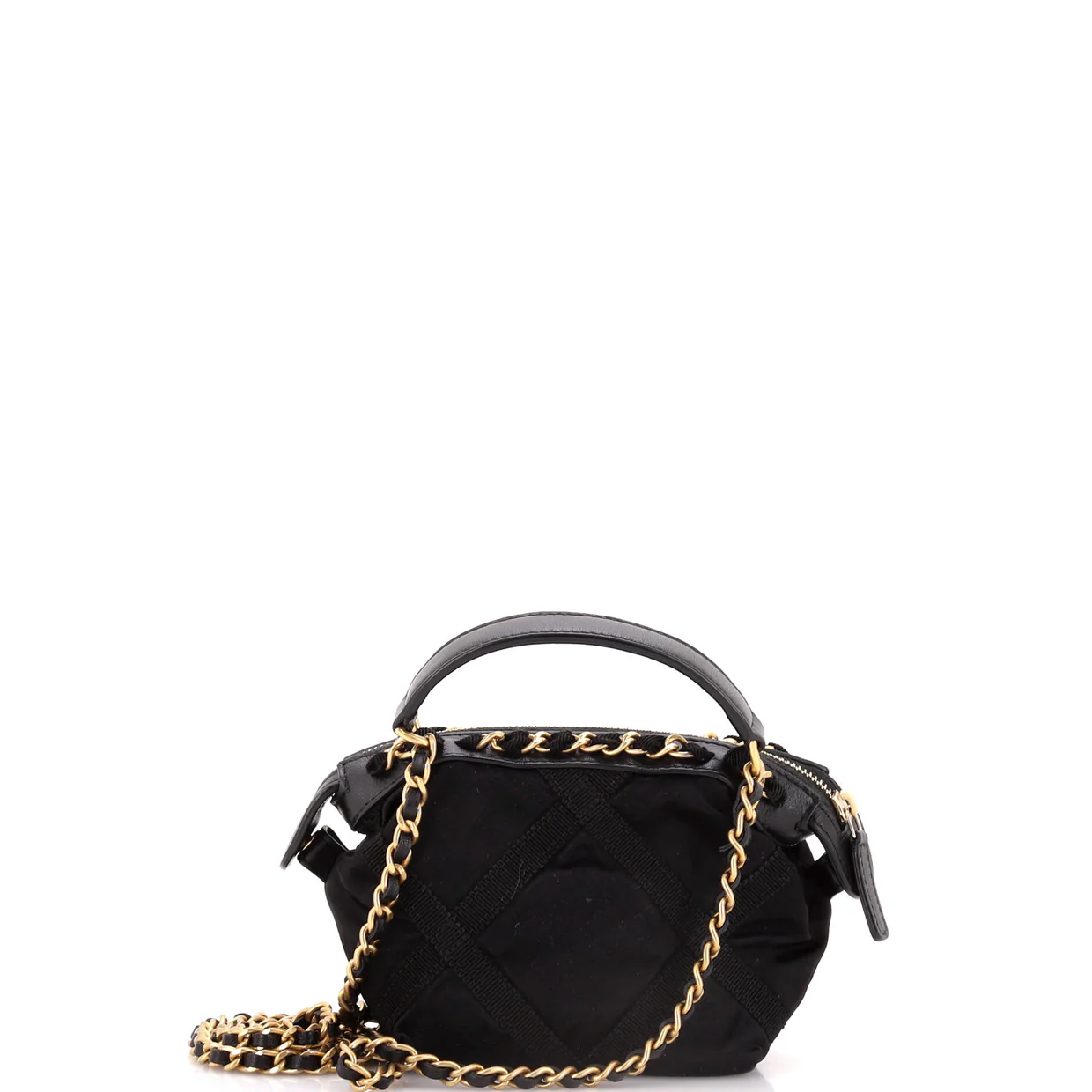 Top Handle Clutch with Chain Nylon with Grosgrain Mini - Deep Luxury