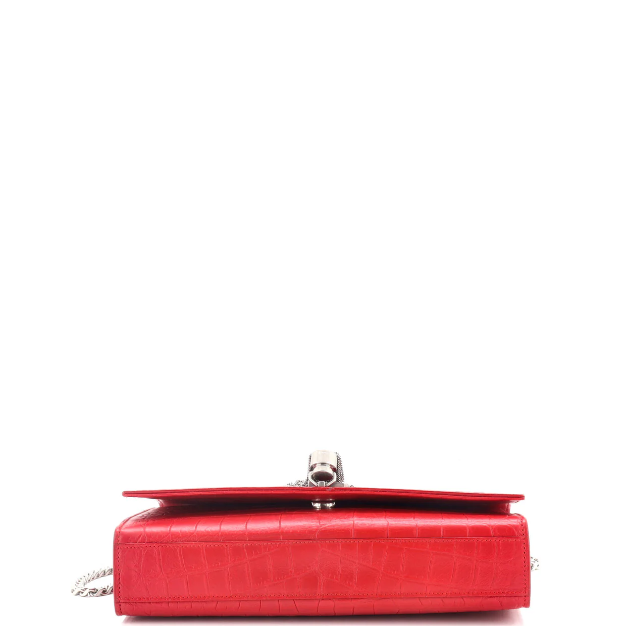 Classic Monogram Tassel Crossbody Bag Crocodile Embossed Leather Medium - Deep Luxury