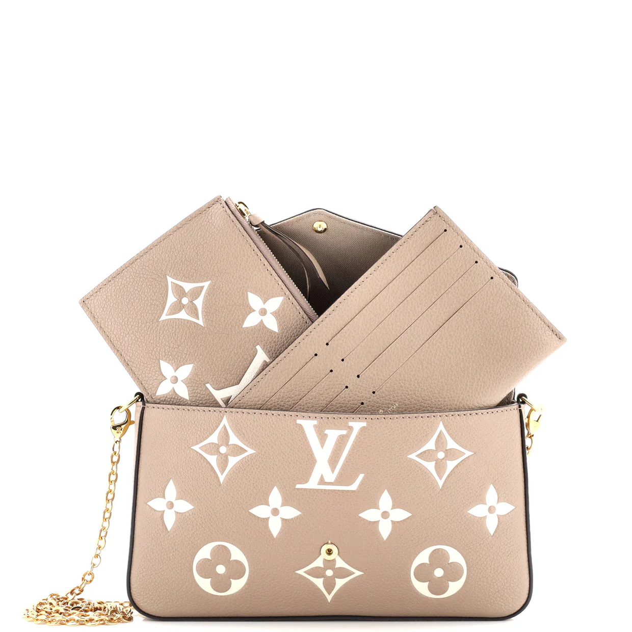 Felicie Pochette Bicolor Monogram Empreinte Giant - Deep Luxury