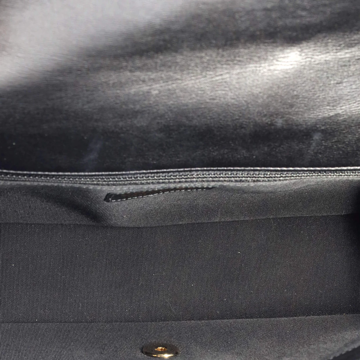 Running Chain Around Flap Bag Quilted Crumpled Calfskin Large - Deep Luxury