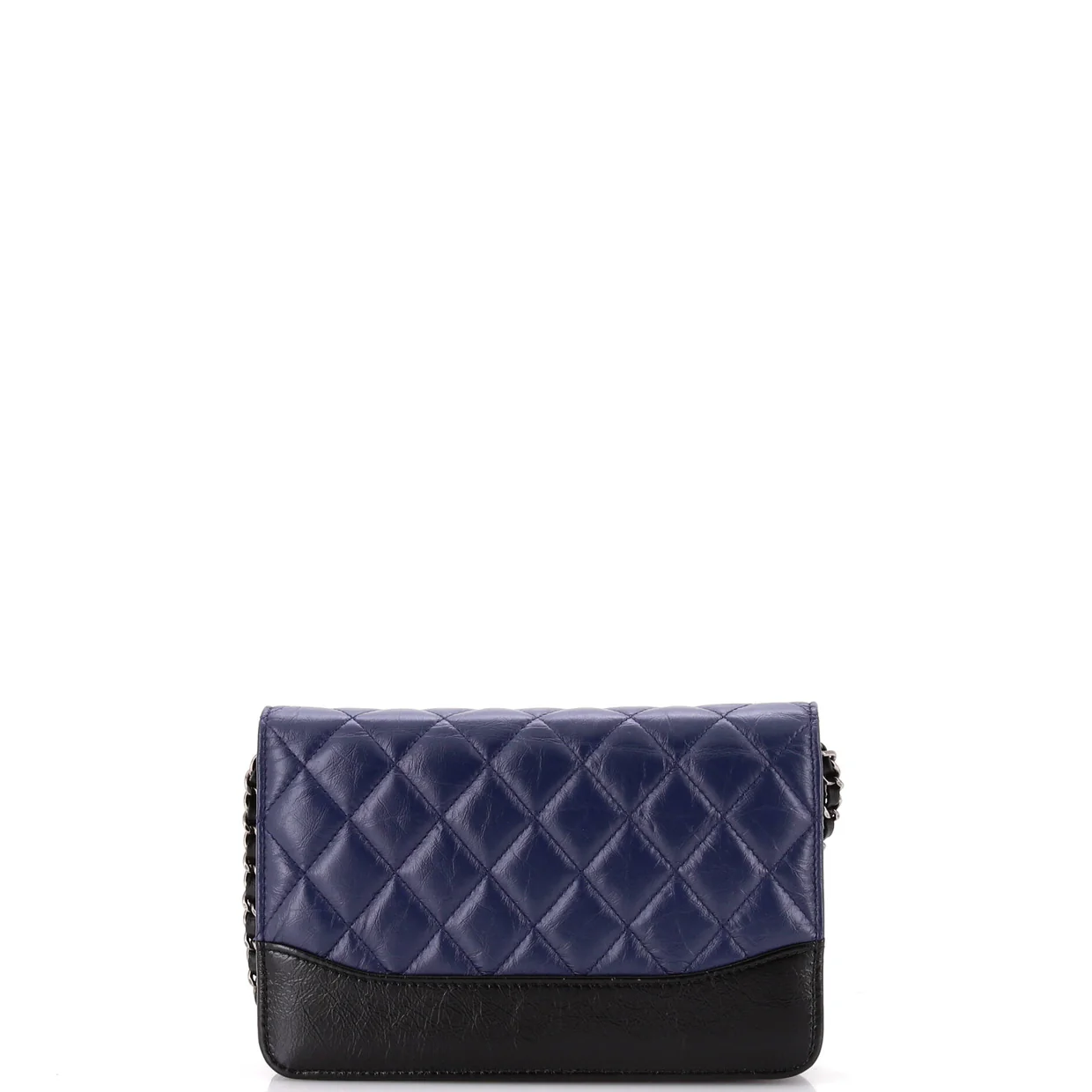 Gabrielle Wallet on Chain Quilted Aged Calfskin - Deep Luxury