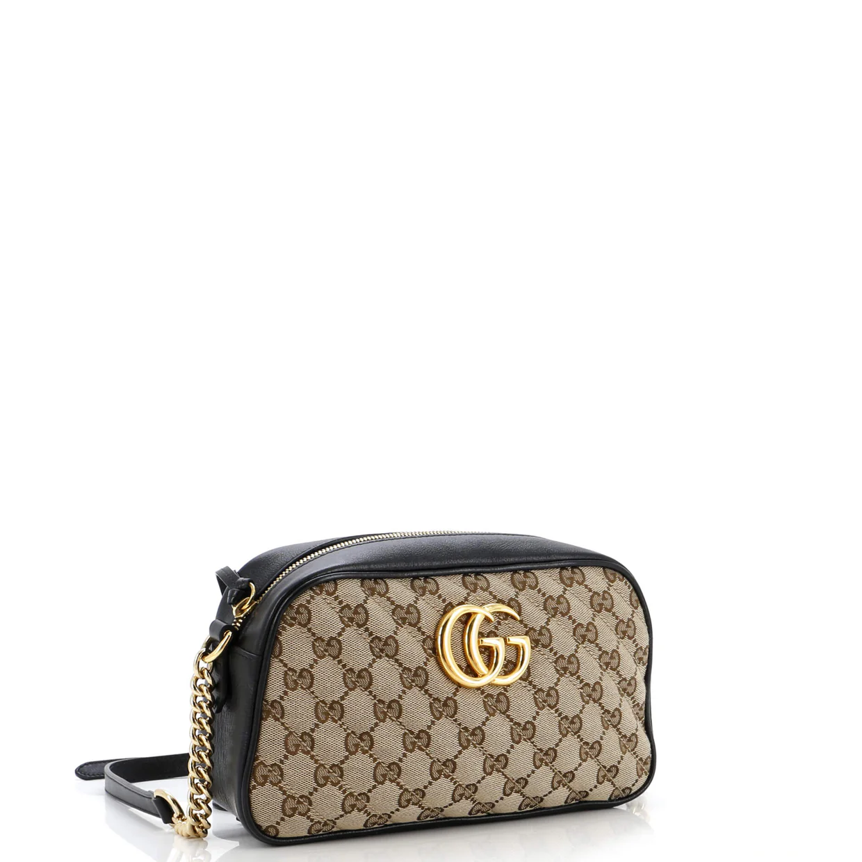 GG Marmont Shoulder Bag Diagonal Quilted GG Canvas Small - Deep Luxury