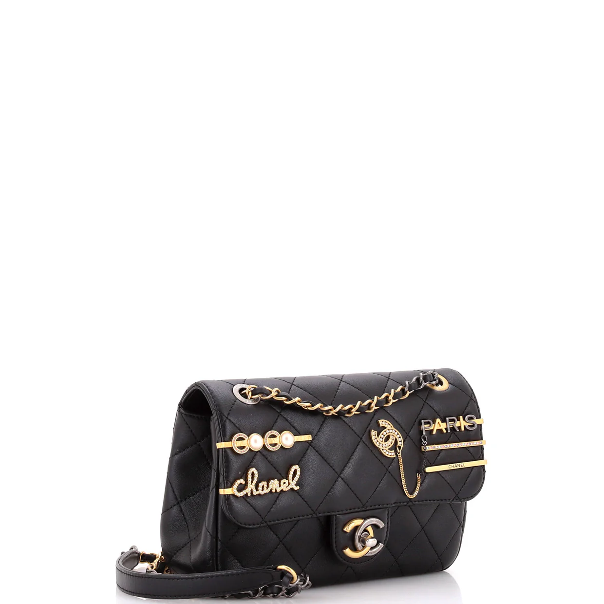 Coco Clips Flap Bag Embellished Quilted Lambskin Small - Deep Luxury