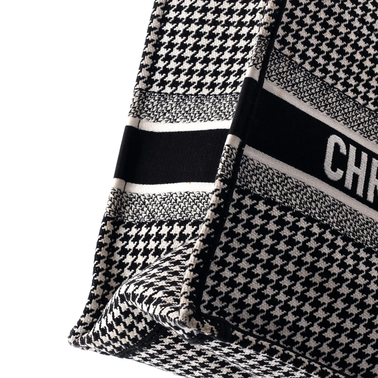 Book Tote Houndstooth Canvas Medium - Deep Luxury
