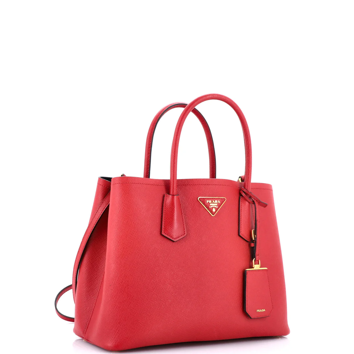 Cuir Double Tote Saffiano Leather Medium - Deep Luxury
