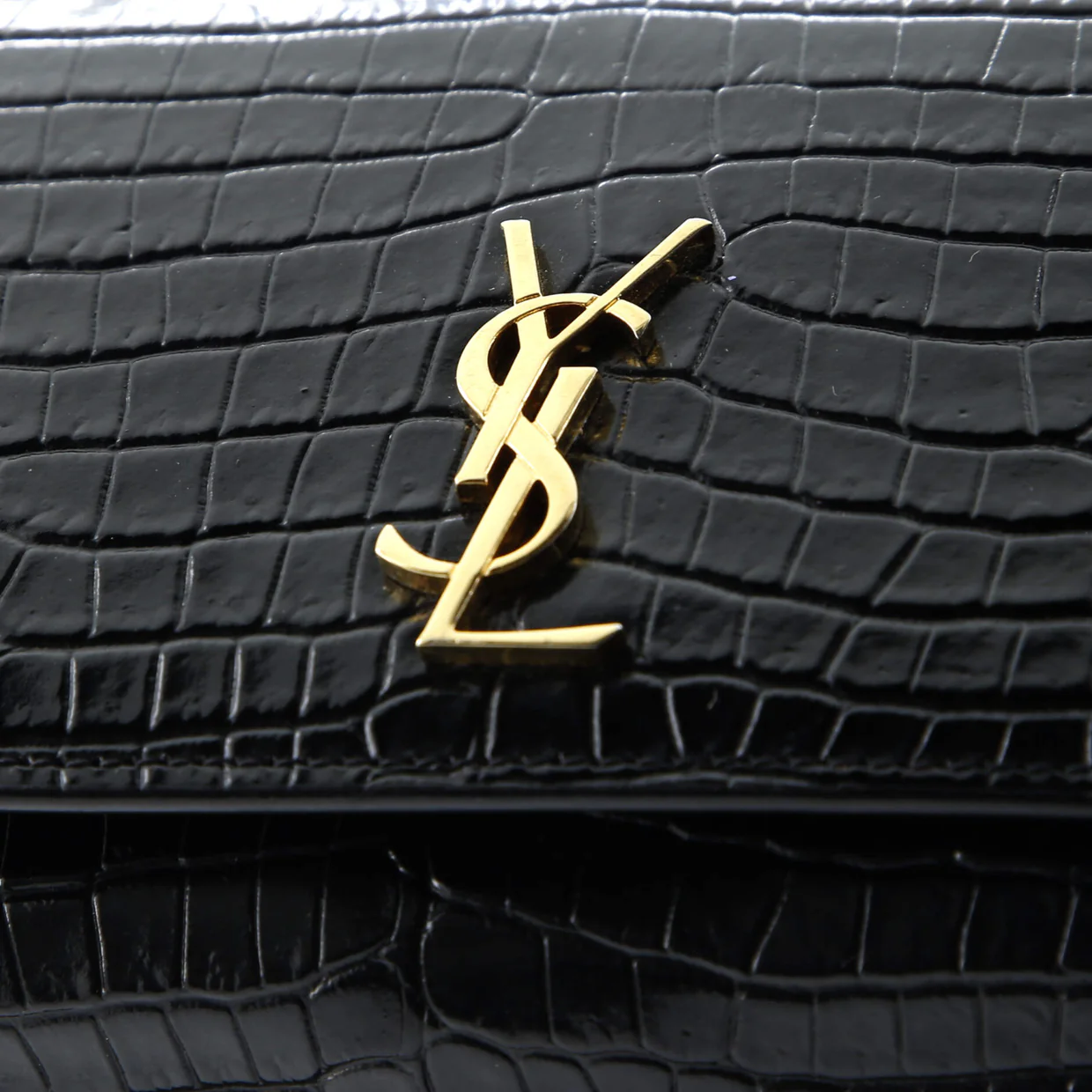 Classic Monogram Phone Holder Shoulder Bag Crocodile Embossed Leather - Deep Luxury