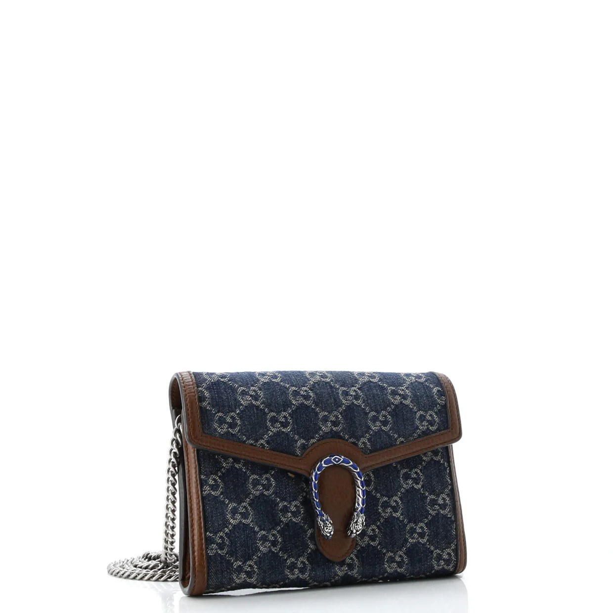 Dionysus Chain Wallet GG Denim Small - Deep Luxury