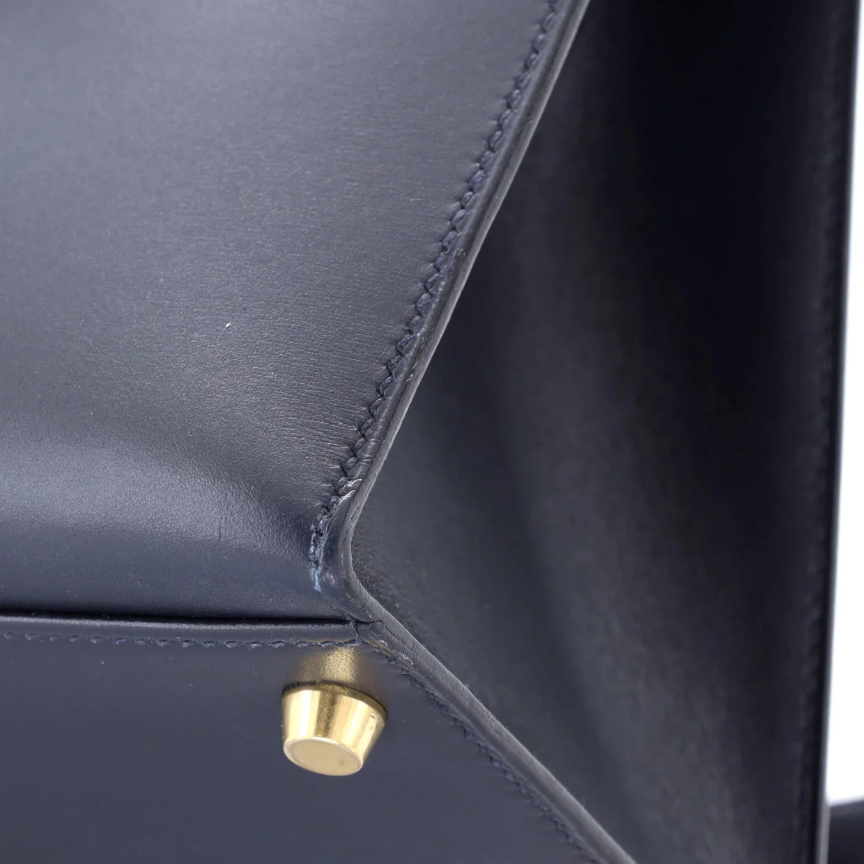 Kelly Handbag Bleu Marine Box Calf with Gold Hardware 32 - Deep Luxury