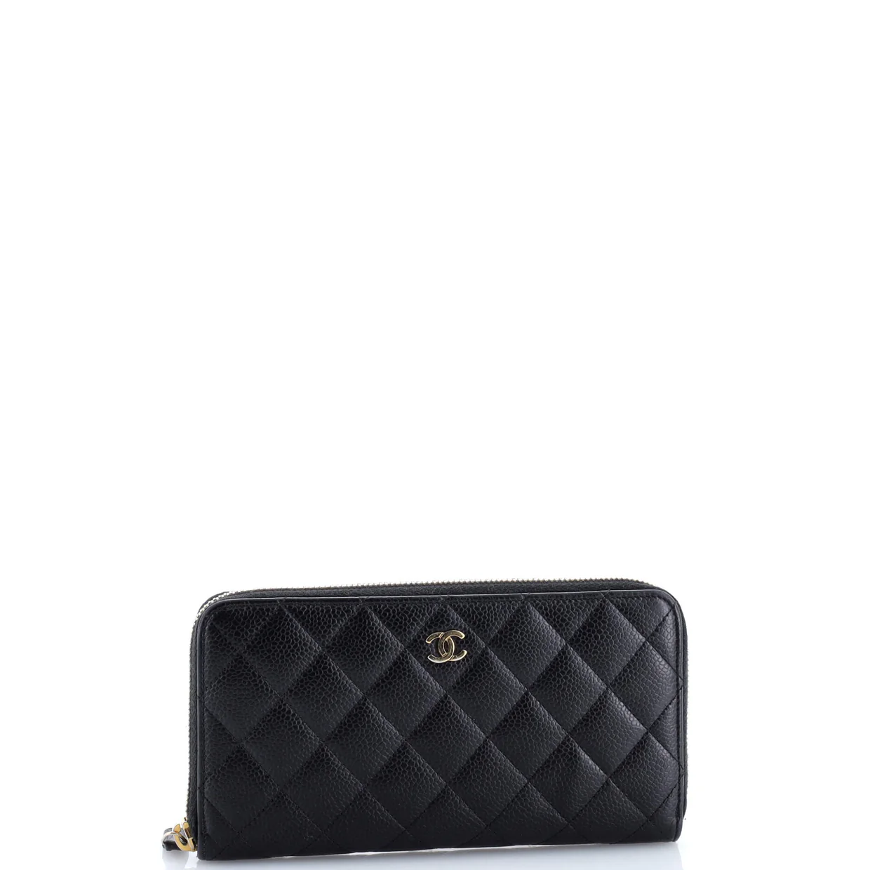 Zip Around Wallet Quilted Caviar Long - Deep Luxury