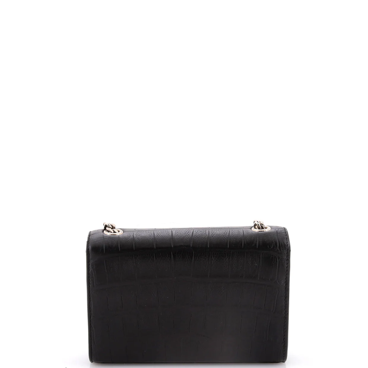 Classic Monogram Tassel Crossbody Bag Crocodile Embossed Leather Small - Deep Luxury