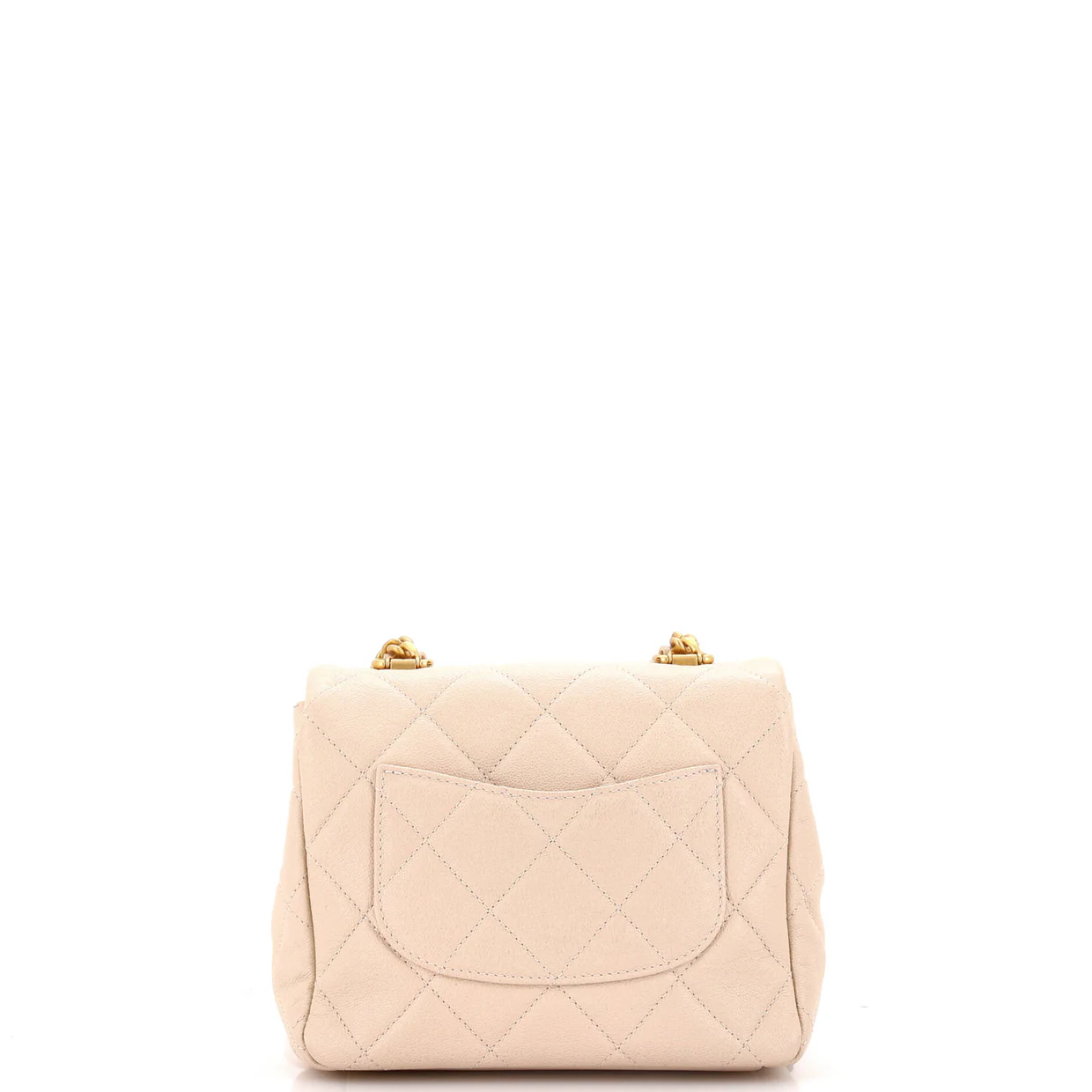 Square Top Handle Flap Bag Quilted Shiny Caviar Mini - Deep Luxury