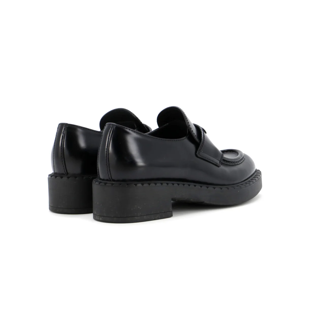 Women's Triangle Logo Loafers Spazzolato Leather - Deep Luxury